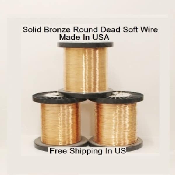 Bronze Round Wire Soft (COIL) 16,18,20,22,24,26 Gauges (Solid Bronze) / Voir Variations