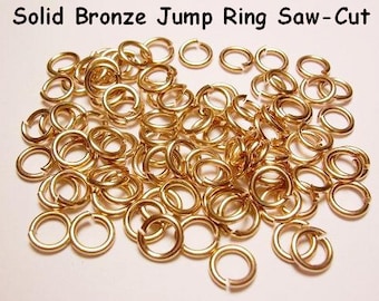 6MM BRONZE Jump Ring 16ga wire 190 pcs. 1 Oz Saw Cut bright solid bronze