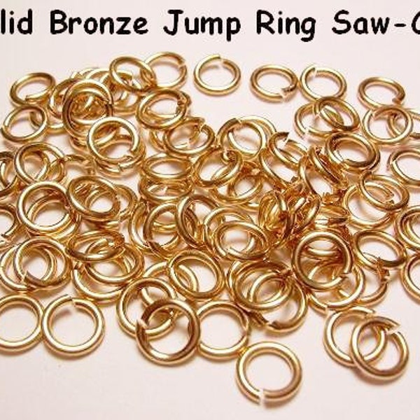 6 MM BRONZE Jump Ring 20ga wire 200 pcs. .5 Oz Saw Cut bright solid bronze