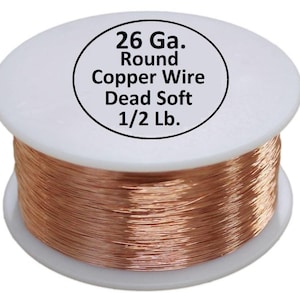 26 Ga Wire Wrapping Copper  Wire  1/2 lb. 630 ft.  (Dead Soft ) Solid Bare Bright Copper