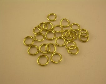 BRASS Solid chain maille jump ring 18GA wire O/D 4mm  485pcs. 1 OZ Saw Cut