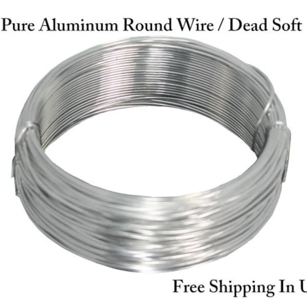 Pure Aluminum Wire ( Dead Soft ) Choose : Gauge 20 Ga ~ 8 Ga / Length 25 , 50 , 100 Ft. / Made In USA