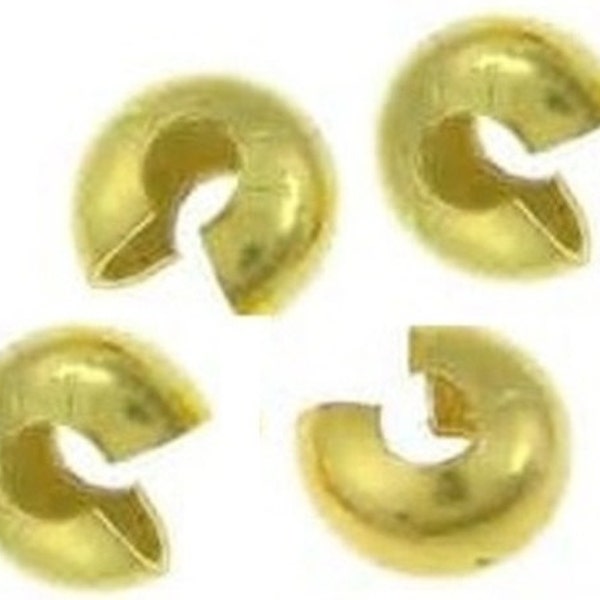 5 MM Solid Brass Crimp Bead Cover 100 p. Raw Brass