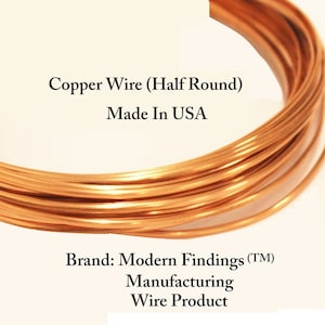 Half Round Copper Wire Choose 12,14,16,&18 Ga, Jewelry , craft , Hobby , Wire