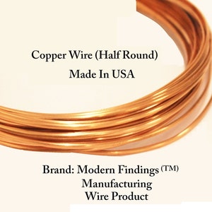 Half Round Copper Wire Choose 12,14,16,&18 Ga, Jewelry , craft , Hobby , Wire