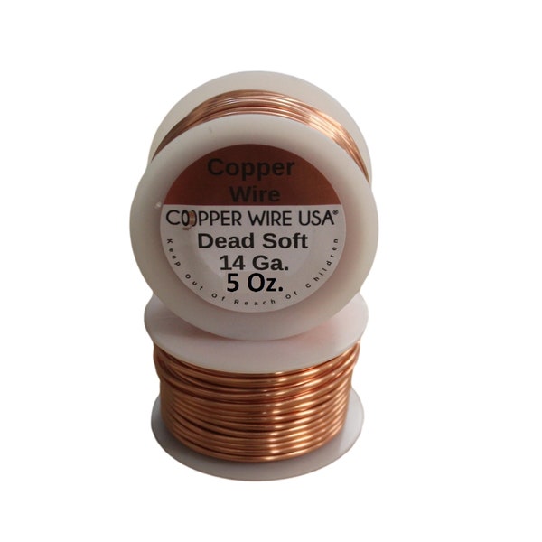Genuine Solid Copper Wire  14 ga  5 OZ. 28 Ft. ( Soft ) bright copper
