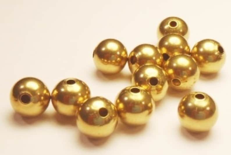 Solid Brass Round Brass Seamless Beads Raw Brass 1.5mm Hole 4 mm 100 Pcs