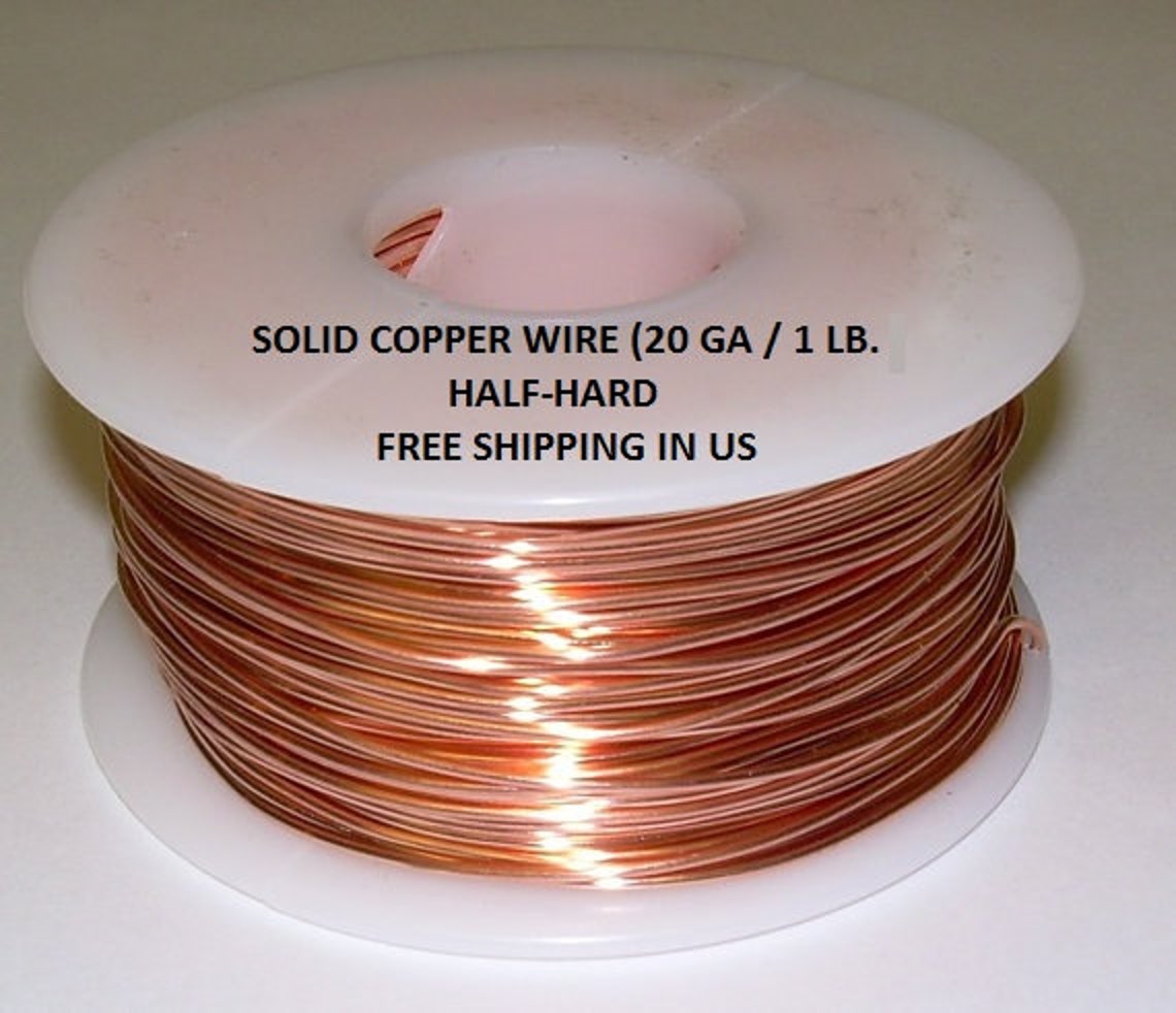Copper Wire 20ga 1lb. 315 Ft. half Hard Solid Bare Bright Etsy