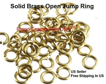 18 Ga Solid Brass Round Open Jump Ring 4 MM To 10 MM O/D (Pack Of 1 Oz )