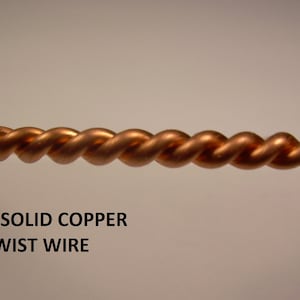 14Ga  5Ft. Solid Copper Twisted Fancy Wire  Made In USA (Genuine Solid Copper)