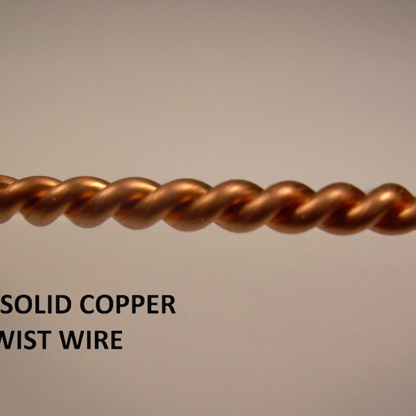 Copper Wire Twisted Fancy 16 Ga  5 Ft.  (Genuine Solid Copper)