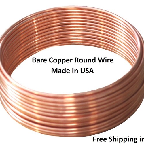 25 Ft. Uncoated Bare Solid Copper Wire Coil and Spool Dead Etsy