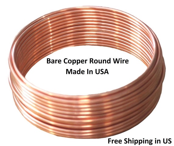 25 Ft. Uncoated Bare Solid Copper Wire Coil and Spool Dead Soft