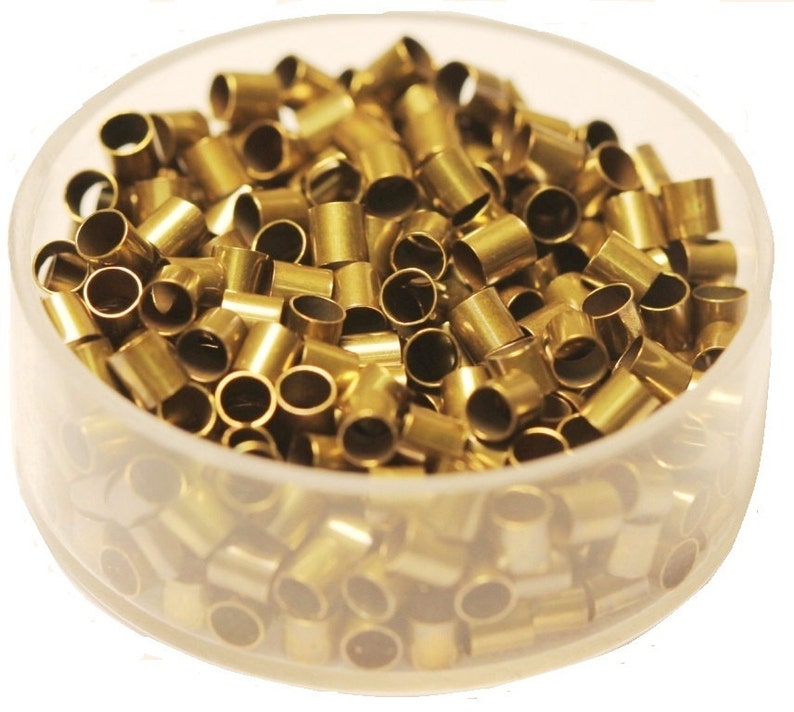 Antique Brass Tube Crimp Beads 3 X 3 Mm 1000 Pcs. Hole 2.5 Mm Etsy