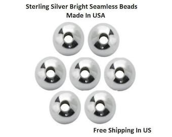6 MM  20 Pcs .925 Sterling Silver Round Beads Seamless B2106S