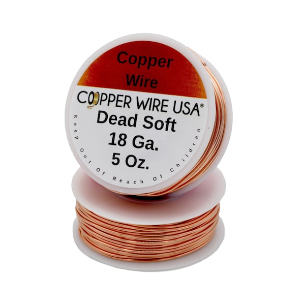 18 Ga. Bare Copper Wire 5 Oz./68 Ft  Spool ( Dead Soft) For Jewelry Making , Craft,