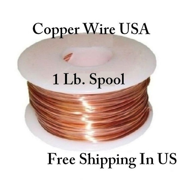 Copper Wire 99.9% Pure 1 lb Spool. (Sizes 10 Ga ~ 30 Ga ) Dead Soft Or Half Hard - Jewelry Making, Craft, Hobby Wire