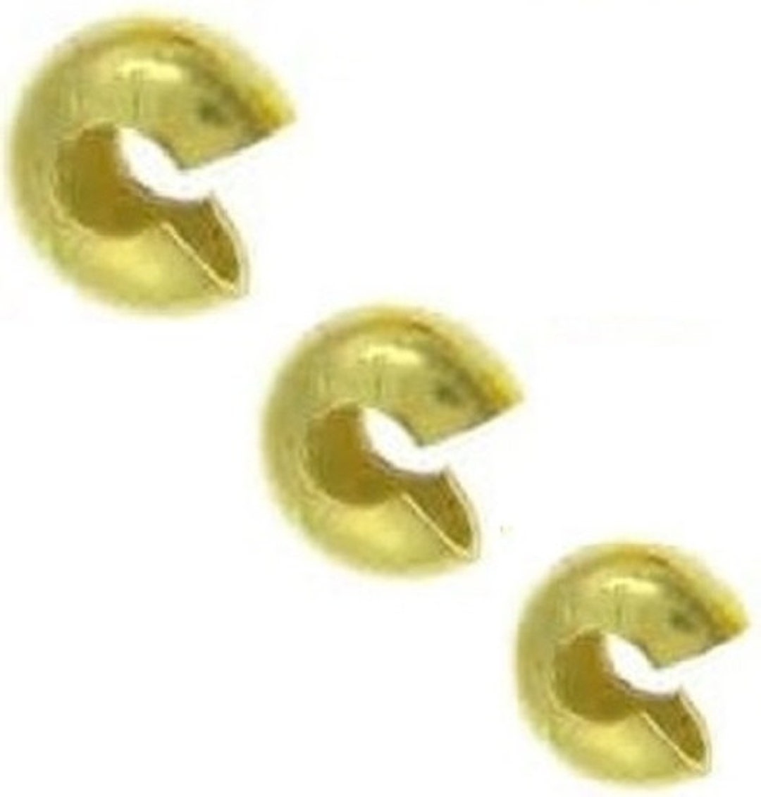 Solid Brass Crimp Bead Cover Assorted Sizes 3, 4 & 5mm 100 P. Each Raw Brass Etsy