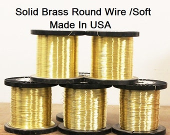 Solid Raw Brass ( Dead Soft )  Round Wire - See Variations For Size & Length  / Made In USA