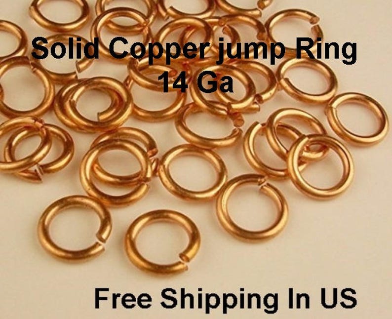14 Ga Solid Copper Jump Ring 7 MM To 12 MM I/D / Saw Cut Made In USA image 1
