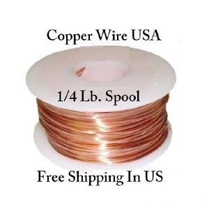 Copper Wire 99.9% Pure 1/4 lb Spool. (Sizes 10 Ga ~ 30 Ga ) Dead Soft Or Half Hard - Jewelry Making, Craft, Hobby Wire