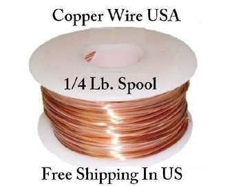 Copper Wire 99.9% Pure 1/4 lb Spool. (Sizes 10 Ga ~ 30 Ga ) Dead Soft Or Half Hard - Jewelry Making, Craft, Hobby Wire