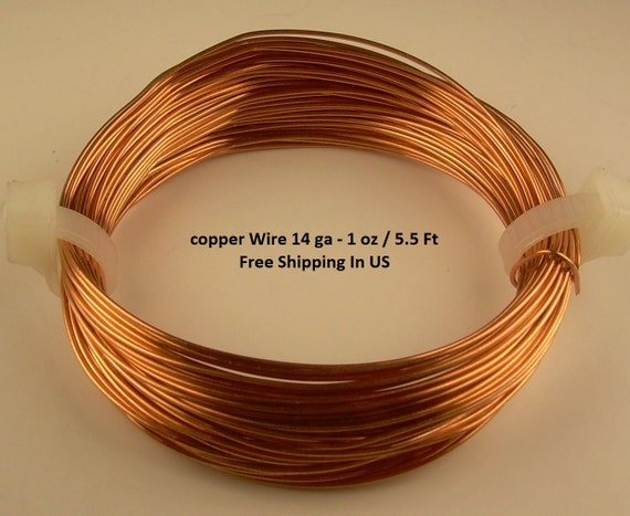28 Ft Coil Solid bare Copper 18 Ga Copper Wire Round Half Hard 2 Oz