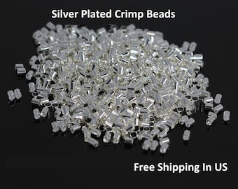 Silver Plated Tube Crimp Beads 3 x 3 MM / Hole 2.5 MM