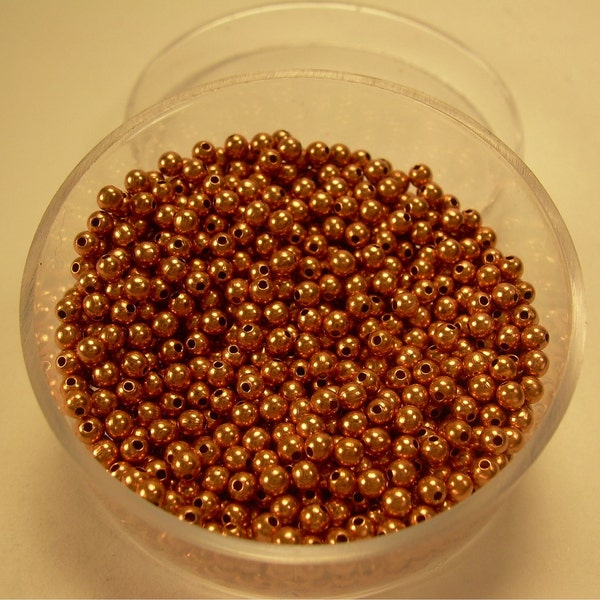 2 mm  200 Pcs. Round COPPER SMOOTH BEADS (Genuine Solid Copper)