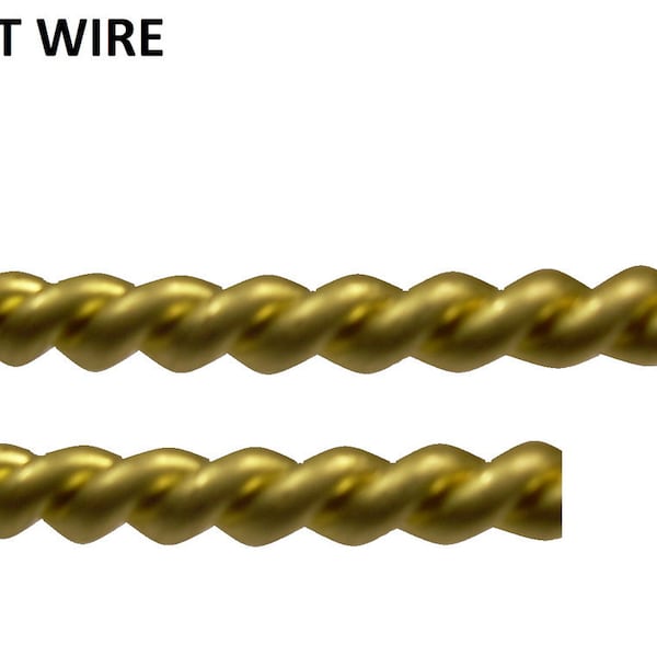 14Ga  5Ft. Solid Brass Twisted Fancy Wire  Made In USA ( RAW Solid BRASS )