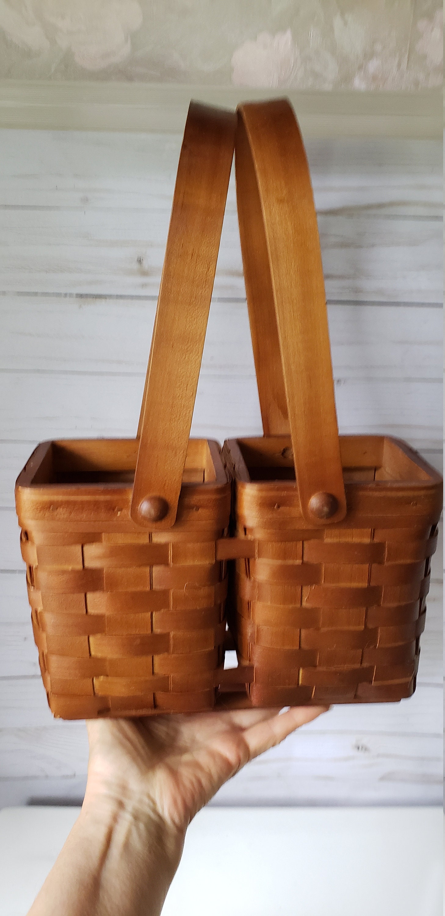 Two handled basket vintage made in Canada Canadian Maple Etsy