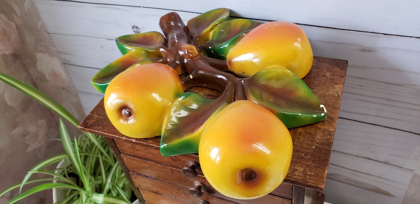 Vintage Chalk Wall Fruit Decor 1970s Orange Fruit Vintage Etsy Israel