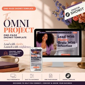 Showit Website Template for Virtual Assistants, OBM Website Design, One Page Service Provider Website Template