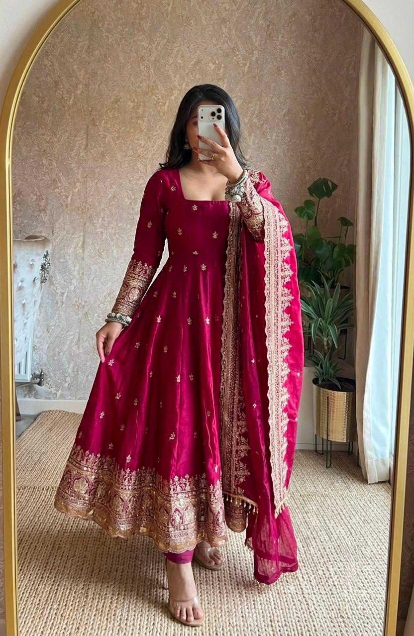 hot pink pakistani dress Cozy Knit Dress
