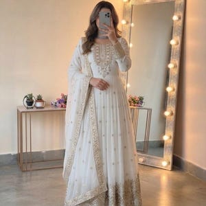 white and gold anarkali dress launch_date:8/1/2023