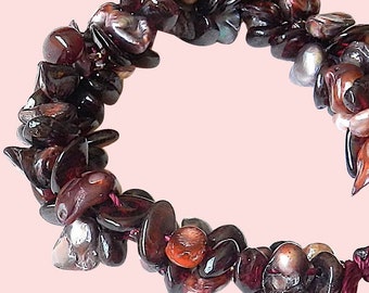 Garnet Bracelet with Freshwater blister Pearls