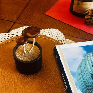 Handgefertigter Pilz-Diffusor aus Holz, hübsche Schreibtischdekoration & Auto-Lufterfrischer, Aromatherapie-Halter (Öl nicht enthalten), Zen-Geschenkidee für Zuhause
