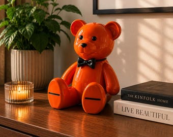 Teddy Bear Coin Bank STL File | Modern Kids Room Decor (Digital Download)