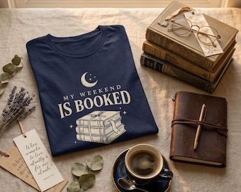 My Weekend Is Booked Shirt, Book Lover T-Shirt, Reader Graphic Tee, Bookish Gift, Library Shirt, Unisex Reading Tee, Bookworm Tee