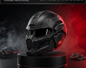 Futuristic Tactical Helmet STL File, Sci-Fi Helmet 3D Print, Cosplay Armor STL, Wearable Helmet, 3MF Digital Download