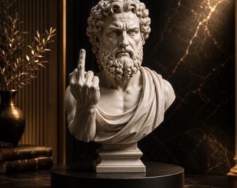 Stoic Middle Finger Bust | Greek Statue 3D Print File (STL/3MF)