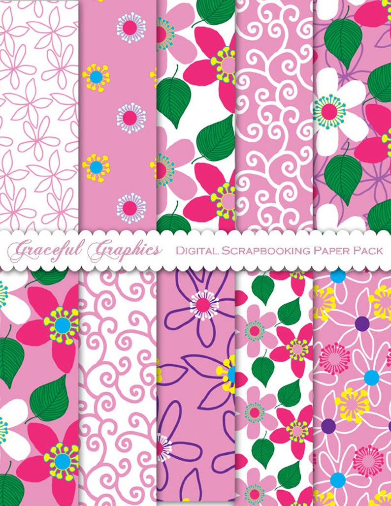 Download Doodle FLOWER Scrapbooking Swirl Curls Digital Scrapbook ...