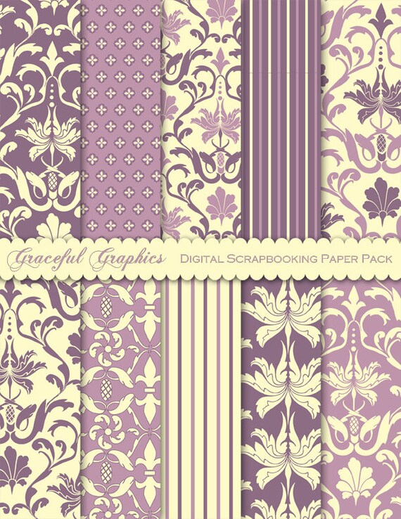 Scrapbook Paper Pack Digital Scrapbooking Background Papers 10 Etsy
