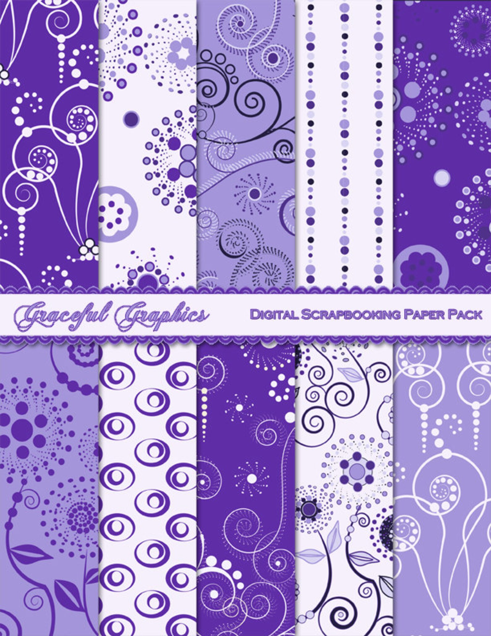 Scrapbook Paper Pack Digital Scrapbooking Background Papers Etsy