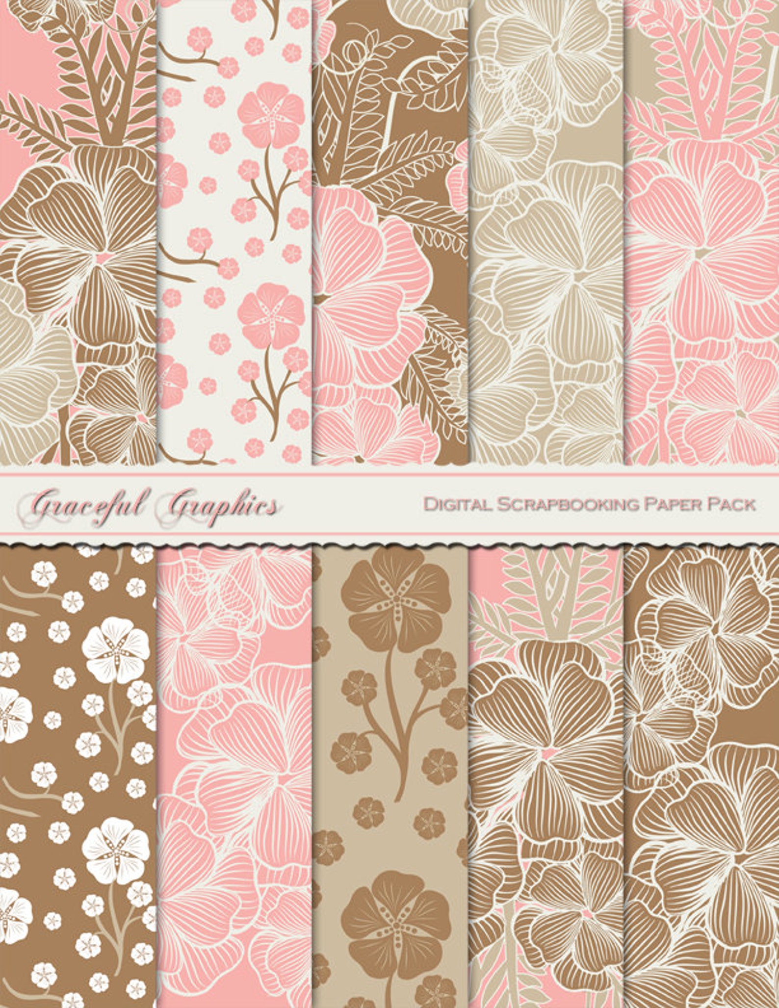Scrapbook Paper Pack Digital Scrapbooking Background Etsy