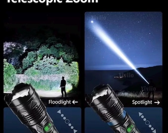 Ultra krachtige tactische LED-zaklamp - Telescopische zoom en digitaal display