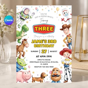Any Age Toy Story Birthday Invitation, Toy Story Party Invite, Editable Canva Birthday Invitation, Kids Birthday Invite, Instant Download