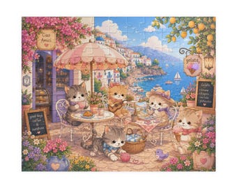 Kattenpuzzel 110-1014 stukjes | Sierlijke kattenpuzzel aan zee