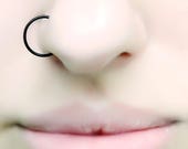 10mm 20g Piercing Imitation Large Big 12mm 11mm Black Nose Ring fake nose piercing fake nostril ring faux nez piercing Gothic Tattoo ring