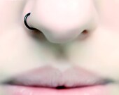 No Piercing 20ga Tiny 5.5mm Nose Ring small fake nose ring false nostril hoop piercing imitation tattoo black faux anneau nez fake nasenring